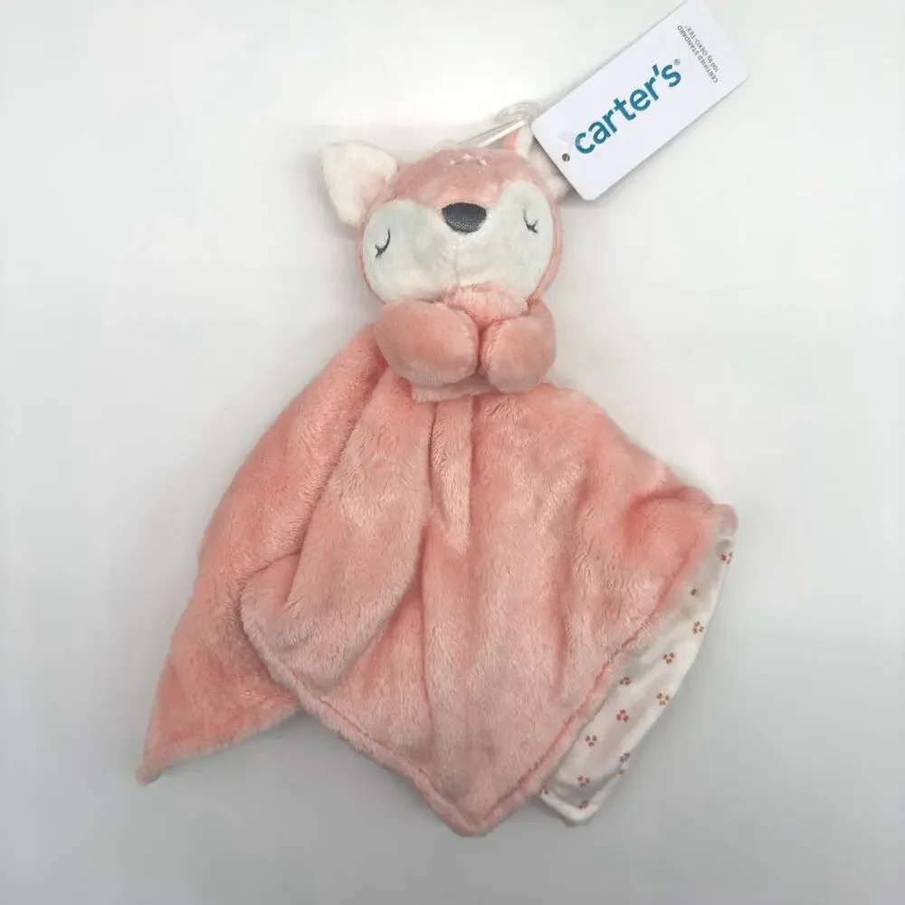 Carter’s Pink Fawn Deer Plush Baby Security Blanket Lovey NEW